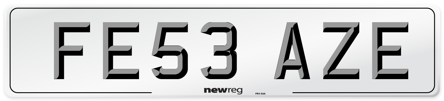 FE53 AZE Number Plate from New Reg